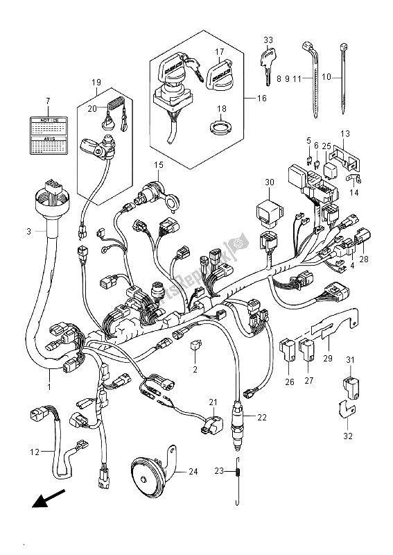 All parts for the Wiring Harness of the Suzuki LT A 500 XPZ Kingquad AXI 4X4 2014