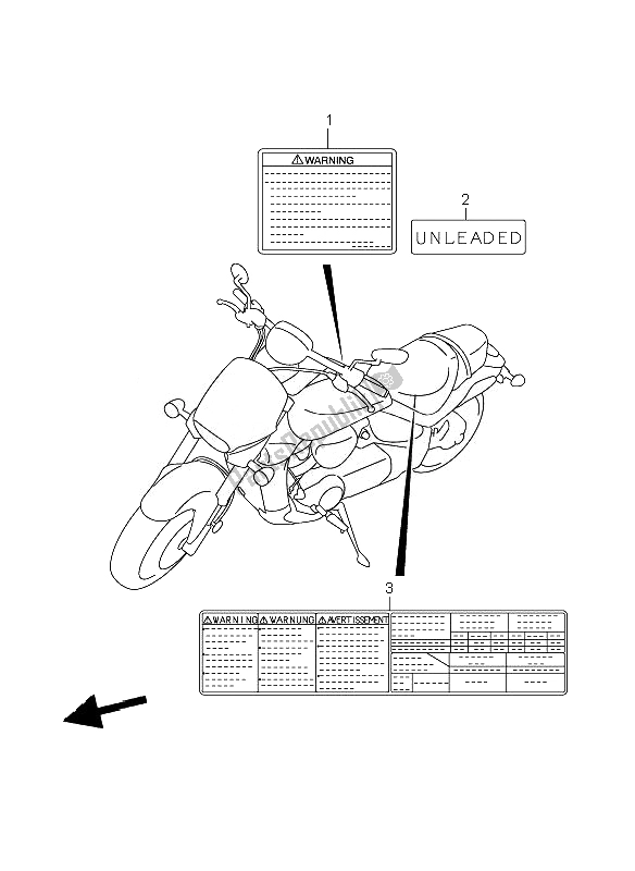 Toutes les pièces pour le étiquette du Suzuki VZR 1800 RZ M Intruder 2007