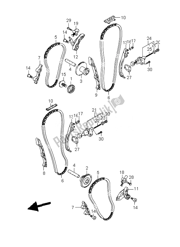 All parts for the Cam Chain of the Suzuki VZR 1800 Rnzr M Intruder 2010