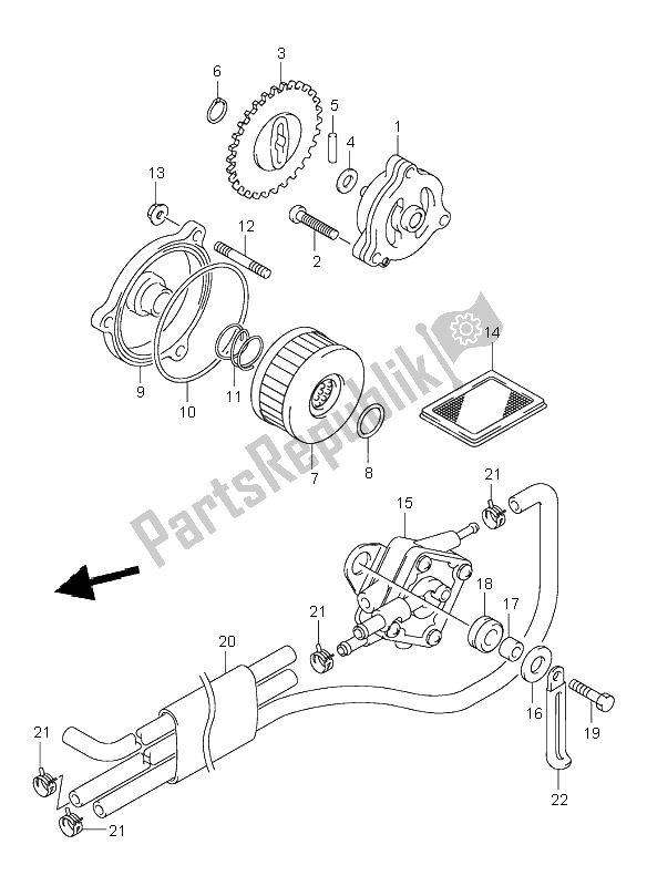 Tutte le parti per il Pompa Dell'olio E Pompa Del Carburante del Suzuki VL 125 Intruder 2003