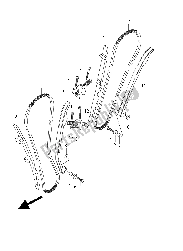 All parts for the Cam Chain of the Suzuki VL 800Z Volusia 2003
