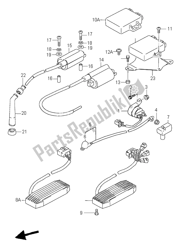 All parts for the Electrical of the Suzuki VS 600 Intruder 1997