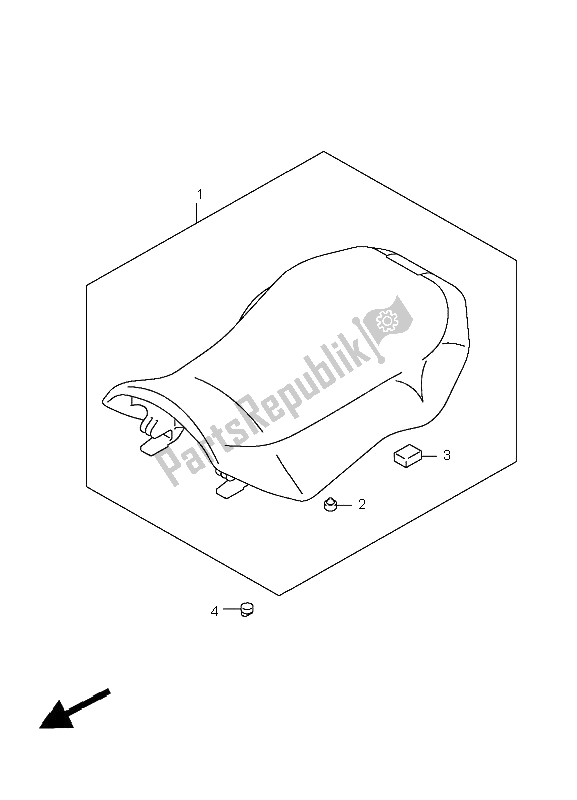 All parts for the Seat of the Suzuki LT A 400F Kingquad 4X4 2008
