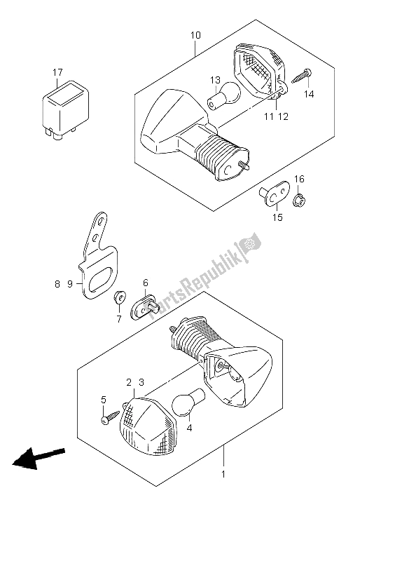 All parts for the Turn Signal Lamp (e24) of the Suzuki DR Z 400E 2003