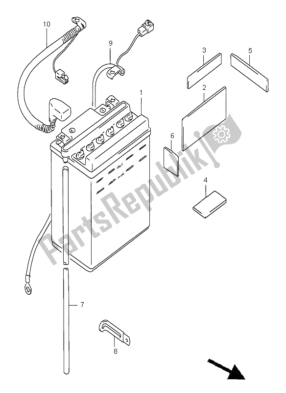 All parts for the Battery of the Suzuki LS 650 Savage 2000