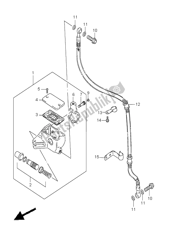 All parts for the Front Master Cylinder of the Suzuki LS 650 Savage 2002