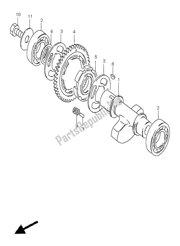All parts for the Crank Balancer of the Suzuki GN 250E 1998