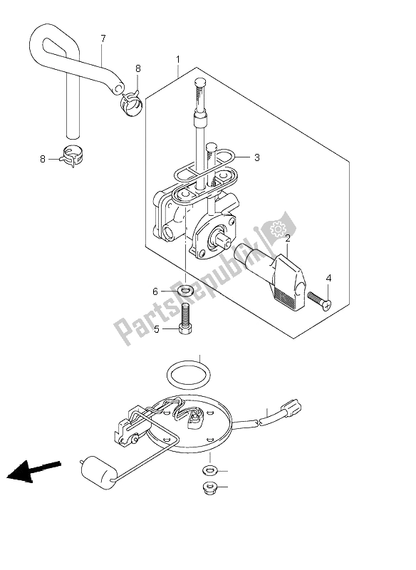 All parts for the Fuel Cock of the Suzuki GSF 600 NS Bandit 2000