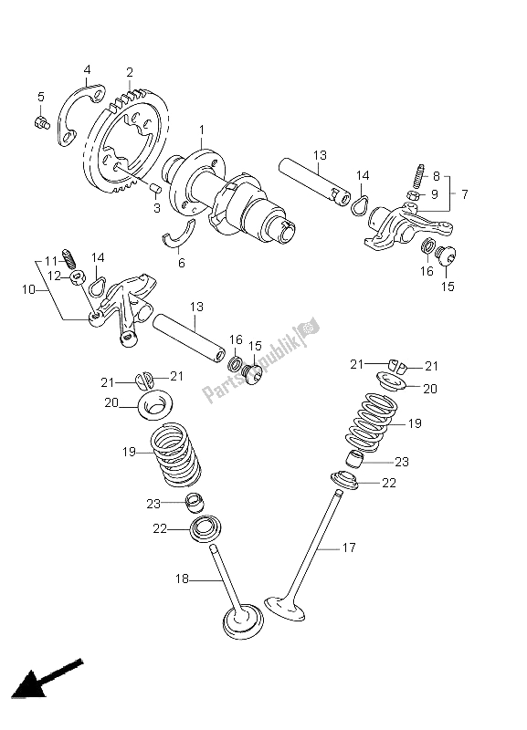 Tutte le parti per il Albero A Camme E Valvola del Suzuki LT A 500 XZ Kingquad AXI 4X4 2012