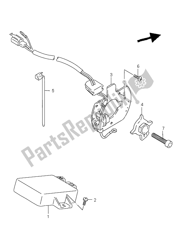 All parts for the Signal Generator of the Suzuki GSX 750 2000