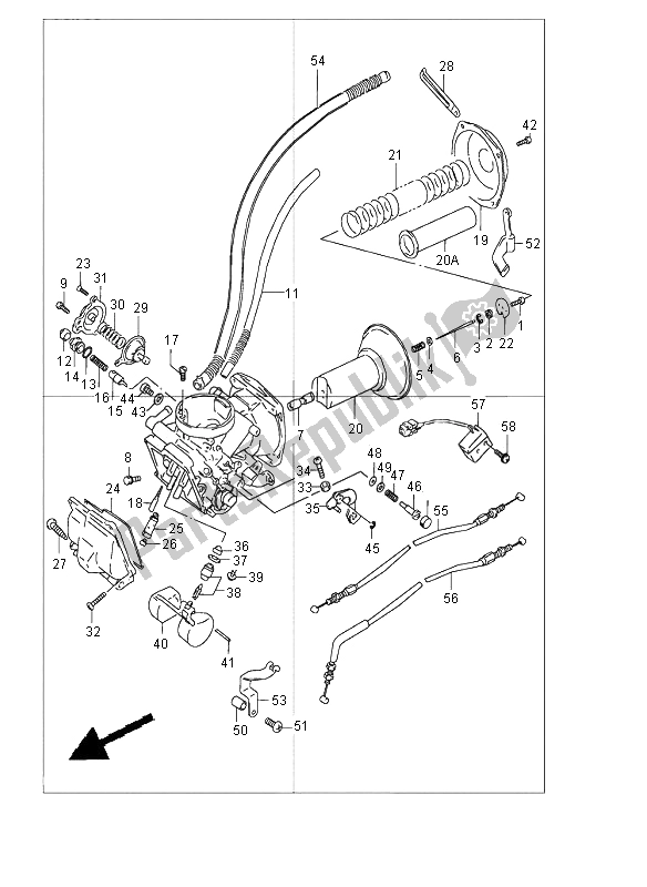 Tutte le parti per il Carburatore Anteriore del Suzuki VZ 800 Marauder 2000