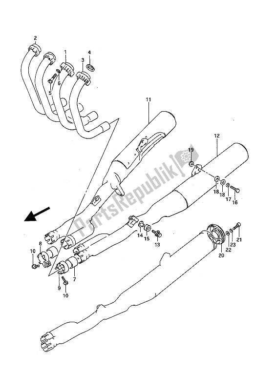 Todas las partes para Silenciador de Suzuki GSX 1100F 1994