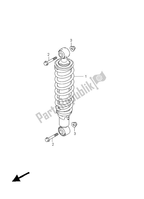 All parts for the Rear Shock Absorber of the Suzuki LT A 450 XZ Kingquad 4X4 2009