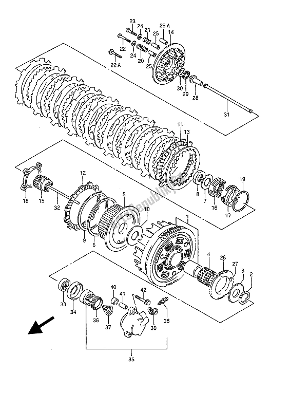 Todas las partes para Embrague de Suzuki VS 1400 Glpf Intruder 1987