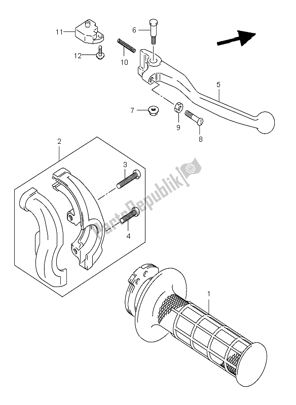 Todas las partes para Palanca De La Manija Derecha de Suzuki DR Z 400S 2007