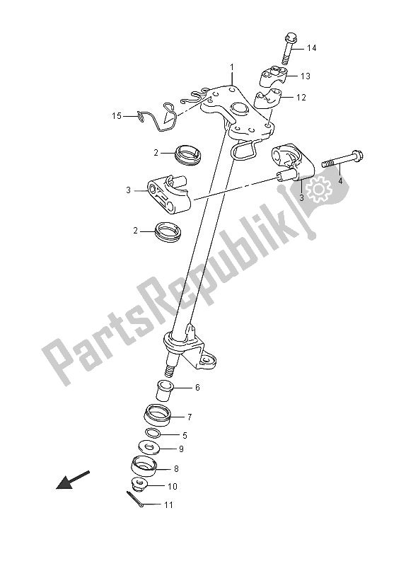 All parts for the Steering Shaft of the Suzuki LT F 400F Kingquad FSI 4X4 2016