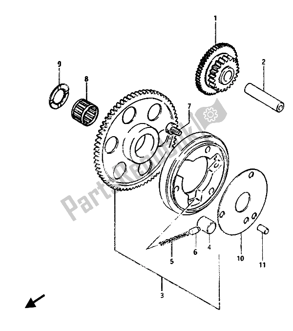 Tutte le parti per il Frizione Di Avviamento del Suzuki GSX 1100 1150 Eesef 1985