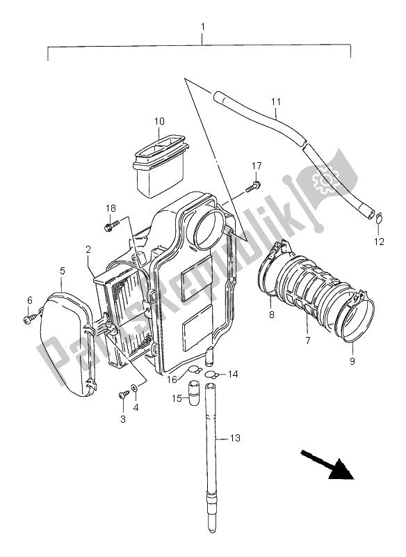 Tutte le parti per il Filtro Dell'aria del Suzuki LS 650 Savage 2001