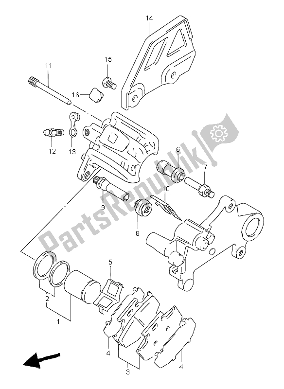 Wszystkie części do Zacisk Tylny Suzuki DR 350 SE 1999