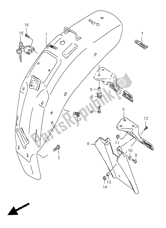 Tutte le parti per il Parafango Posteriore del Suzuki LS 650 Savage 2001