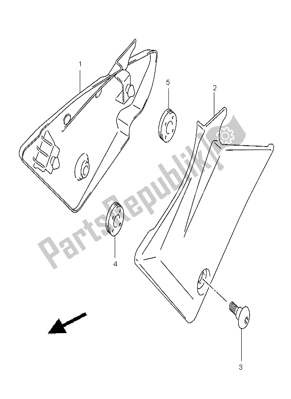 All parts for the Frame Cover of the Suzuki SV 1000 NS 2004