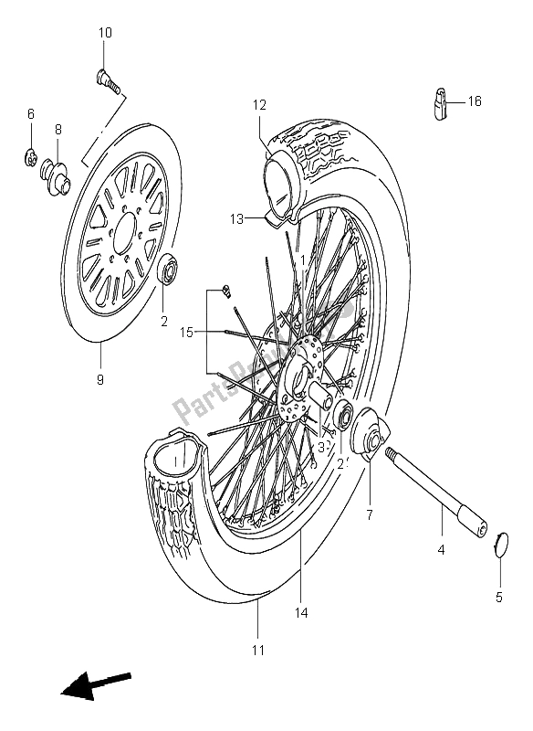 Toutes les pièces pour le Roue Avant du Suzuki VS 800 Intruder 1997