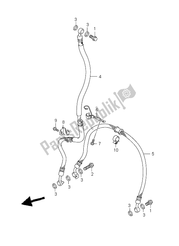 Tutte le parti per il Tubo Freno Anteriore (gsf1250-s) del Suzuki GSF 1250 Nsnasa Bandit 2008