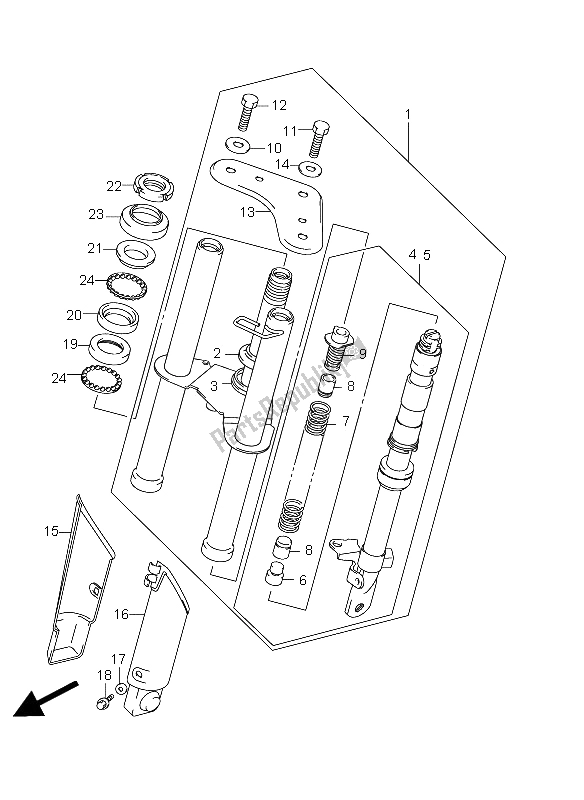 Toutes les pièces pour le Fourche Avant du Suzuki DR Z 70 2012