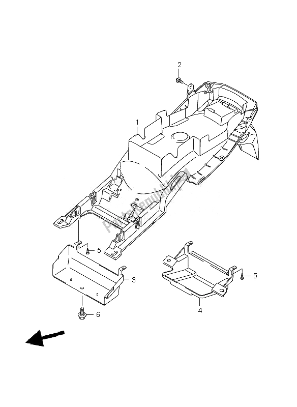 Tutte le parti per il Parafango Posteriore del Suzuki GSF 1250 Nsnasa Bandit 2007