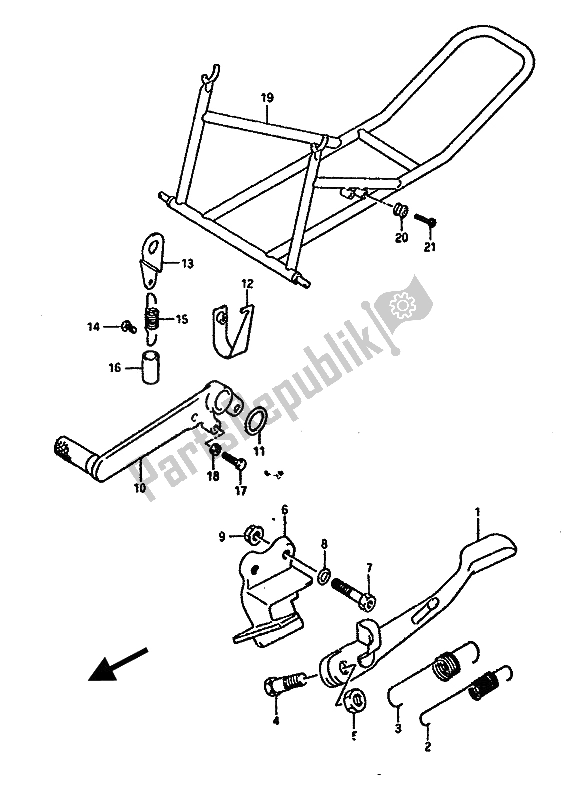 All parts for the Stand of the Suzuki GSX R 1100 1990