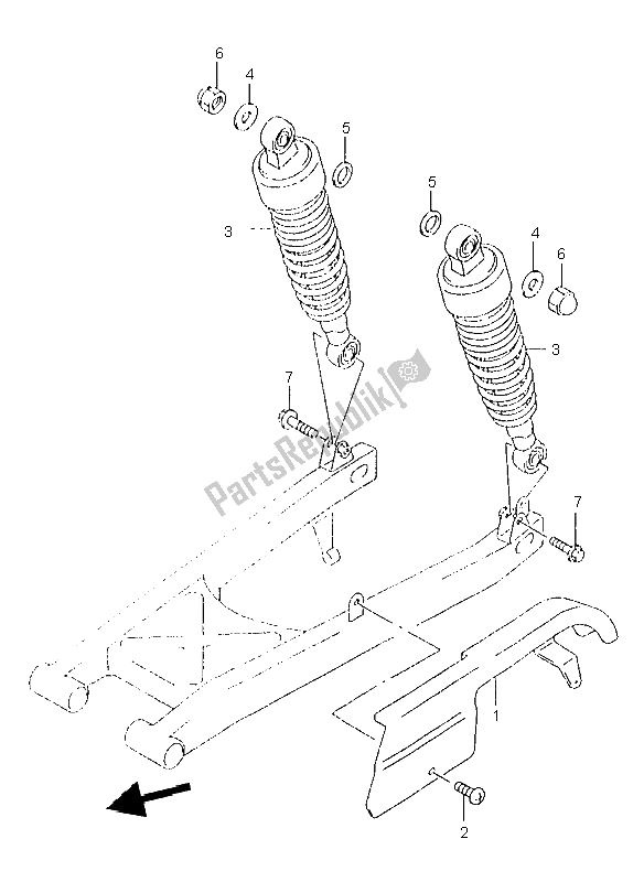 All parts for the Chain Case of the Suzuki GZ 125 Marauder 1998