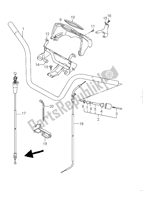 All parts for the Handlebar of the Suzuki LT A 500F Vinson 4X4 2006