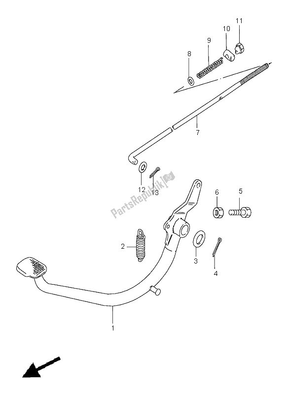 All parts for the Rear Brake of the Suzuki GN 250E 1998