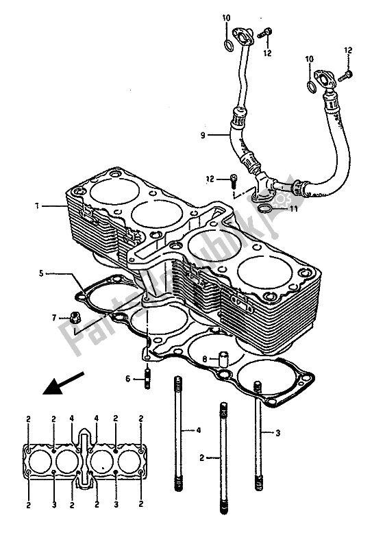 Tutte le parti per il Cilindro del Suzuki GSX R 1100 1989