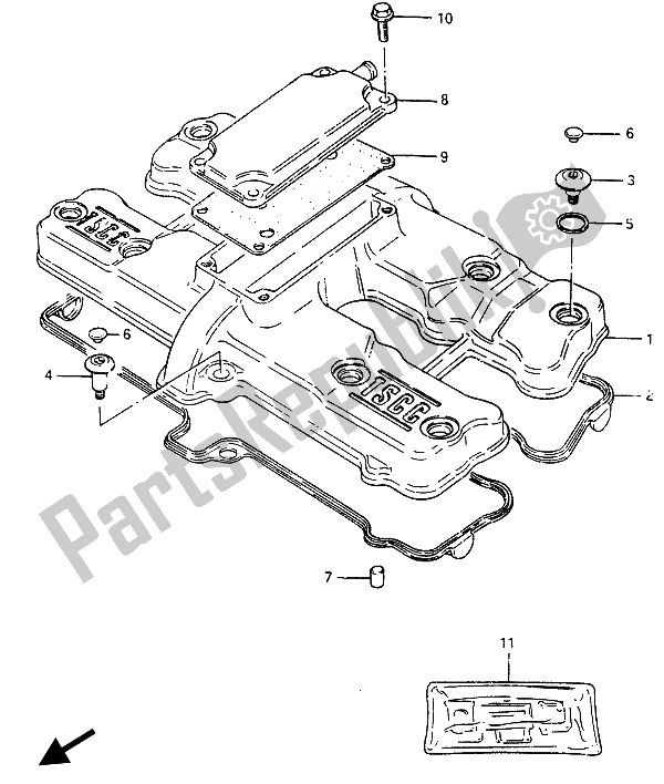 Toutes les pièces pour le Le Couvre-culasse du Suzuki GSX 750 ES 1986