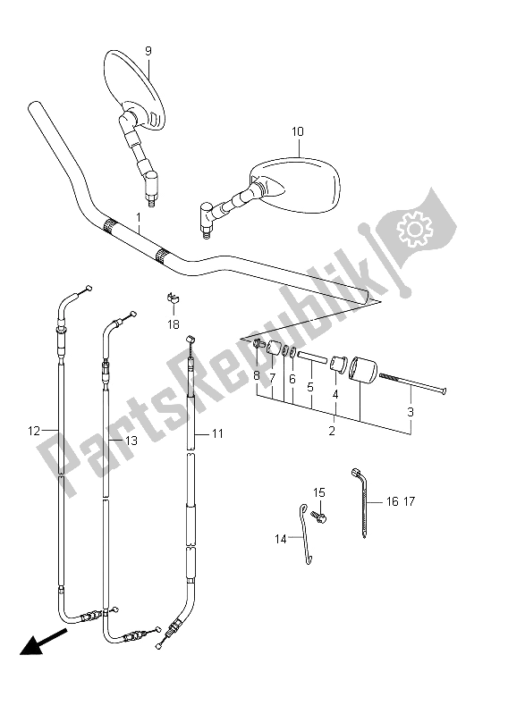 Todas las partes para Manillar (vz800 E19) de Suzuki VZ 800 Intruder 2011