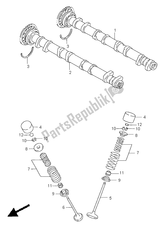 Toutes les pièces pour le Arbre à Cames Et Soupape du Suzuki GSX R 600 1998