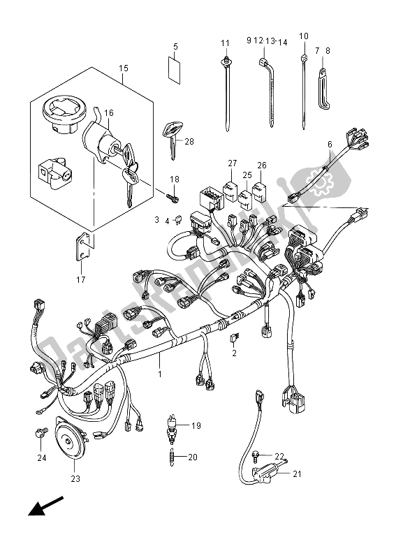 All parts for the Wiring Harness (vzr1800 E19) of the Suzuki VZR 1800 NZR M Intruder 2012