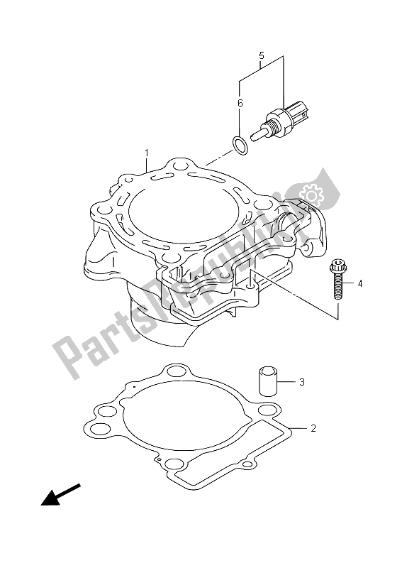 All parts for the Cylinder of the Suzuki RM Z 250 2015