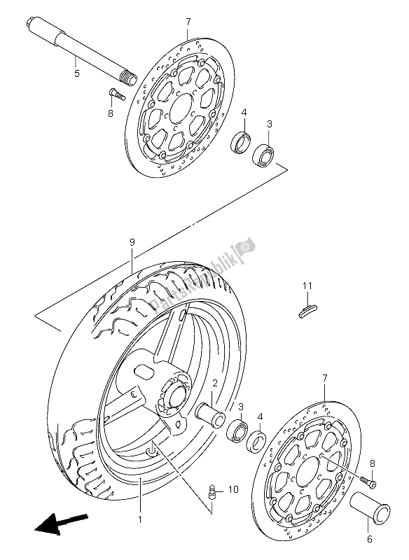 Todas las partes para Rueda Delantera de Suzuki GSX R 600Z 2003
