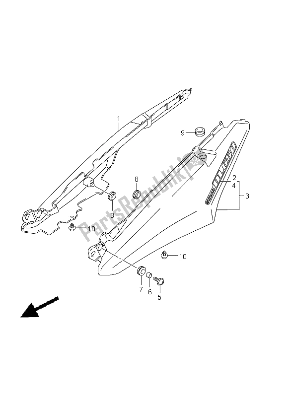 All parts for the Seat Tail Cover of the Suzuki DL 650A V Strom 2011
