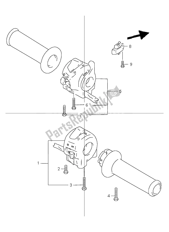 Todas las partes para Interruptor De La Manija de Suzuki GSX 1200 Inazuma 2000