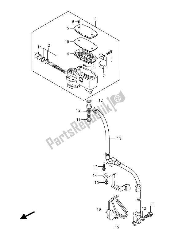 Tutte le parti per il Pompa Freno Anteriore del Suzuki VL 1500T Intruder 2015