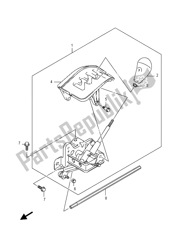 All parts for the Shift Lever of the Suzuki LT A 750 XVZ Kingquad AXI 4X4 2015