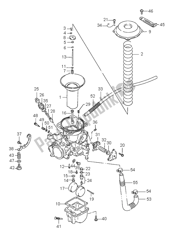 Todas las partes para Carburador (trasero) de Suzuki VS 1400 Intruder 2001