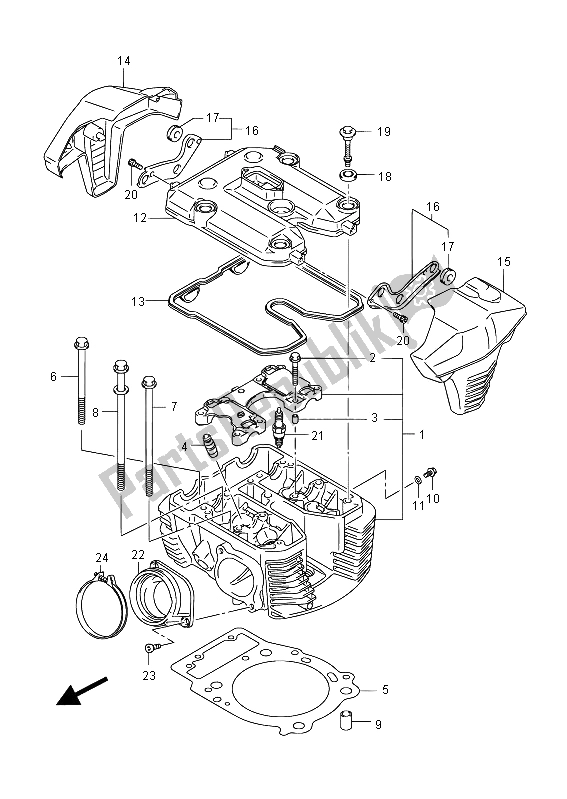 Tutte le parti per il Testata Posteriore del Suzuki VZR 1800 NZR M Intruder 2012