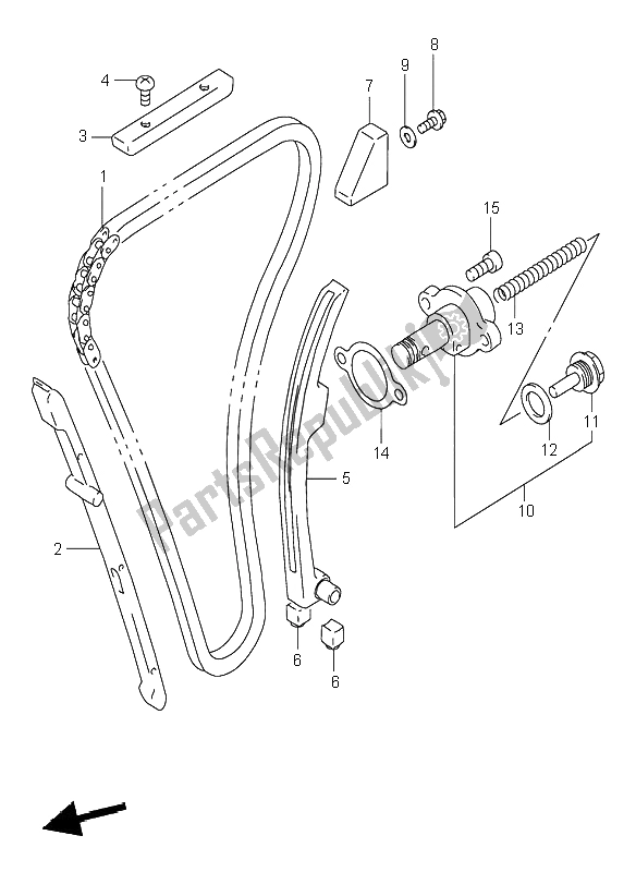 All parts for the Cam Chain of the Suzuki GSX R 1100W 1996