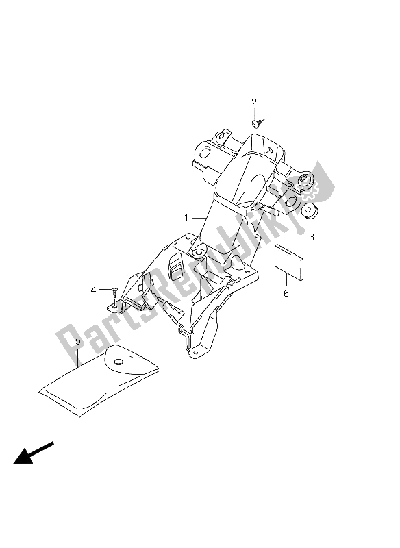 All parts for the Parts Holder Bracket of the Suzuki GSX R 1000 2012