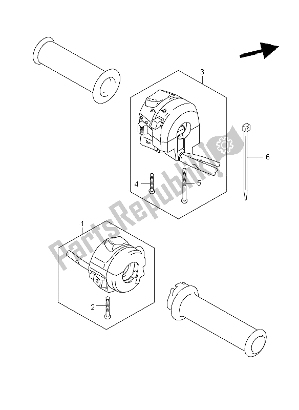 Toutes les pièces pour le Interrupteur De Poignée du Suzuki GSF 650 Nsnasa Bandit 2008