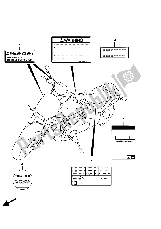 Todas las partes para Etiqueta (vzr1800bz E19) de Suzuki VZR 1800 BZ M Intruder 2015